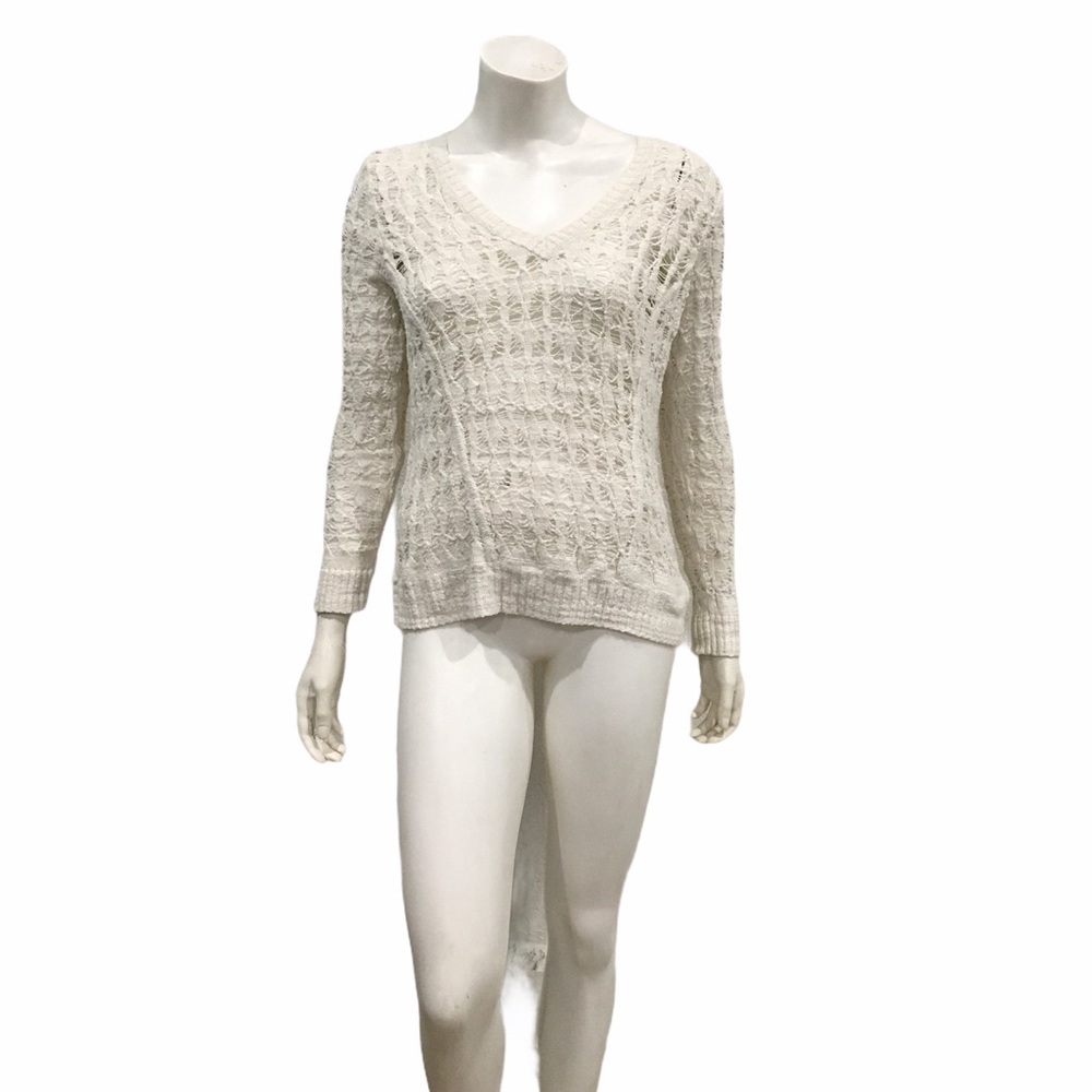 Rag & Bone Womans White V Neck Knitted Sweater